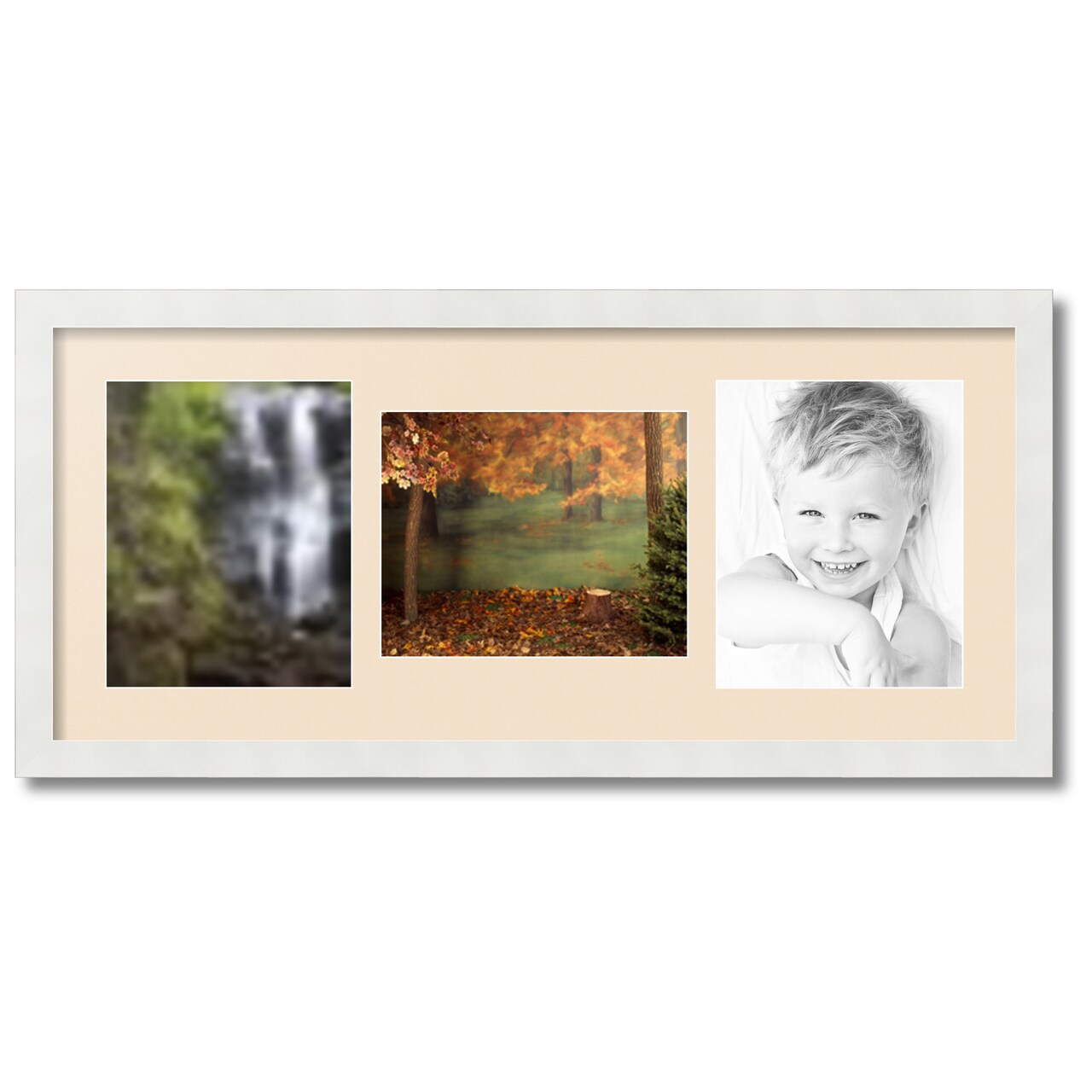ArtToFrames Collage Photo Picture Frame with 3 - 8x10 inch Openings, Framed in White with Over 62 Mat Color Options and Plexi Glass (CSM-3966-117)